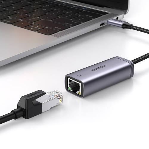 Ugreen external USB Type C network adapter - RJ45 1Gbps (1000Mbps) gray (40322 CM483) image 2
