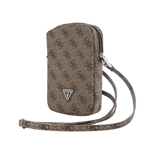 Guess PU 4G Triangle Logo Wallet Phone Bag Zipper Brown image 2