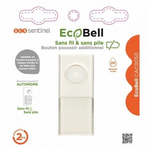 Push button for doorbell SCS SENTINEL Ecobell CAC0050 Bezvadu image 2