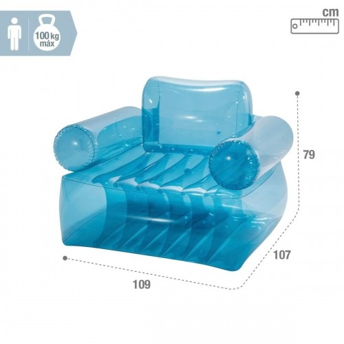 Inflatable Pool Chair Intex Blue Transparent 109 x 79 x 107 cm (4 Units) image 2