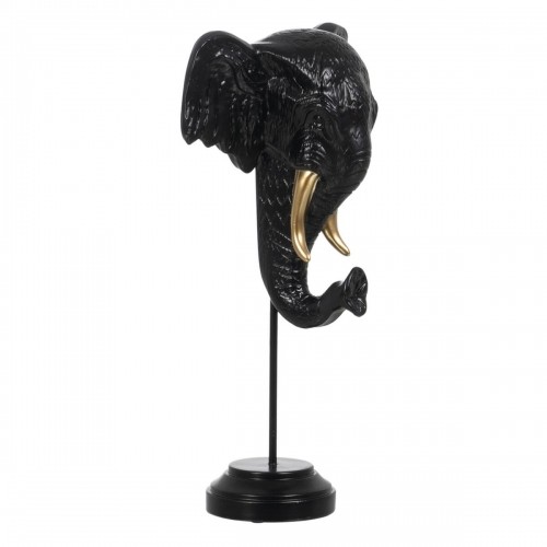 Bigbuy Home Декоративная фигура Чёрный Позолоченный Слон 20,5 x 14,3 x 35,5 cm image 2