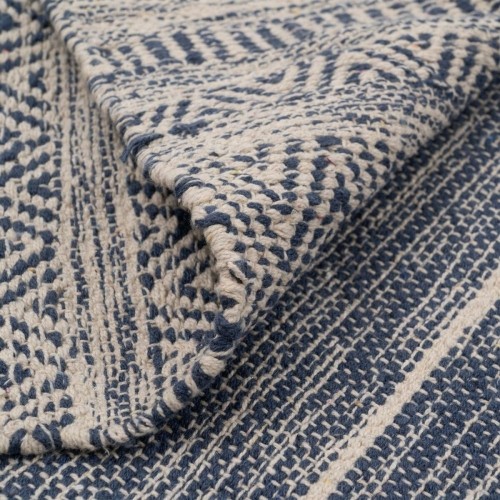 Carpet Blue White 70 % cotton 30 % Polyester 80 x 150 cm image 2