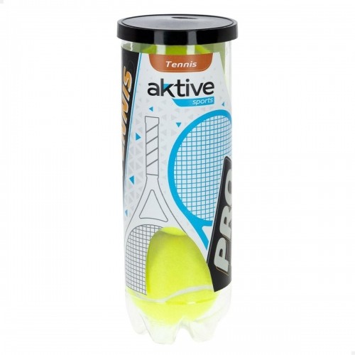 Tennis Balls Aktive Pro 3 Pieces Yellow 6 Units image 2