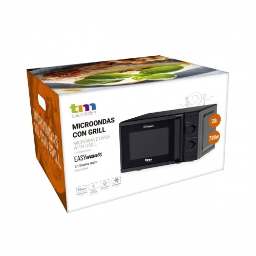 Microwave with Grill TM Electron Black 700 W 20 L image 2