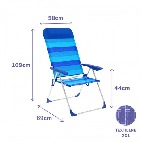 Folding Chair Marbueno Stripes Blue 69 x 109 x 58 cm image 2