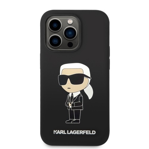 Karl Lagerfeld Liquid Silicone Ikonik NFT Case for iPhone 15 Pro Max Black image 2