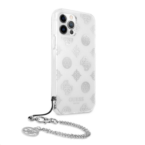 GUHCP12LKSPESI Guess PC Chain Peony Case for iPhone 12 Pro Max Silver image 2