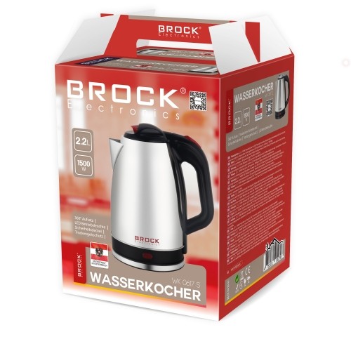 Brock Electronics Чайник, 2,2 л, 1500 Вт. image 2