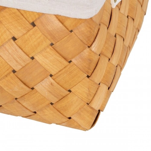 Bigbuy Home Набор корзин Натуральный Деревянный Ткань 39,5 x 30 x 24 cm (3 штук) image 2