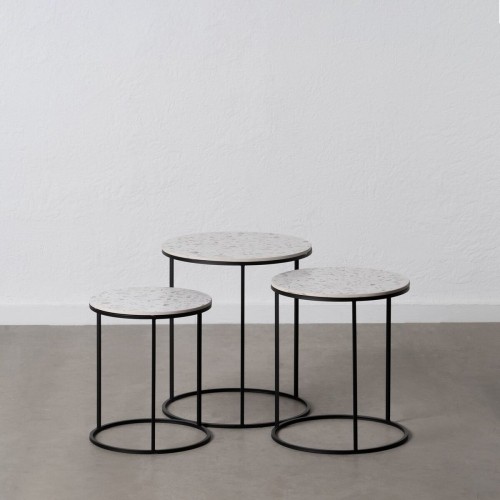 Set of 3 tables Black Grey Iron 45 x 45 x 51 cm (3 Units) image 2