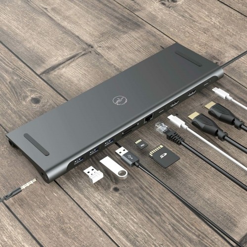 USB-разветвитель Mobility Lab Dock Adapter 11 in 1 Чёрный Серый 100 W image 2