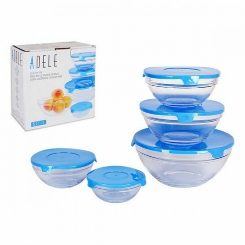 Bowl Adele With lid Stackable 5 Pieces Blue 17 (12 Units) image 2