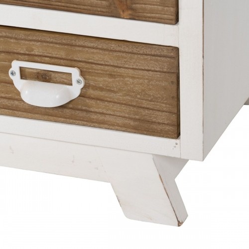 Chest of drawers White Beige Iron Fir wood 120,5 x 35 x 88 cm image 2