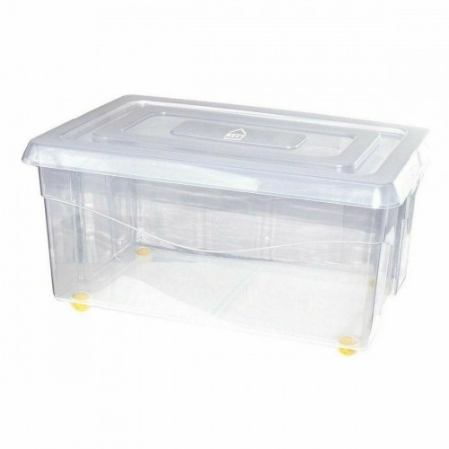 Storage Box with Wheels With lid Transparent 45 L (6 Units) image 2