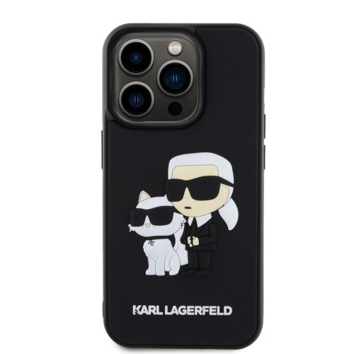 Karl Lagerfeld 3D Rubber Karl and Choupette Case for iPhone 14 Pro Black image 2