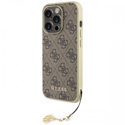 Guess GUHCP15XGF4GBR iPhone 15 Pro Max 6.7" brązowy|brown hardcase 4G Charms Collection image 2