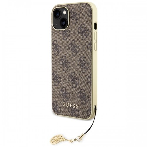 Guess GUHCP15SGF4GBR iPhone 15 6.1" brązowy|brown hardcase 4G Charms Collection image 2