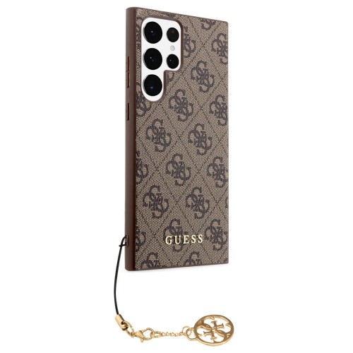 Guess GUHCS23LGF4GBR S23 Ultra S918 brązowy|brown hardcase 4G Charms Collection image 2