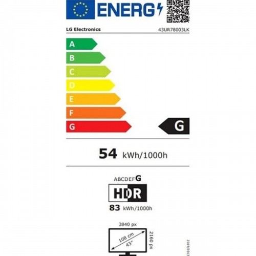 Смарт-ТВ LG 43UR78003LK 4K Ultra HD 43" LED HDR HDR10 LCD image 2