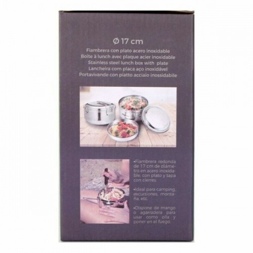 Круглая коробочка для завтраков с крышкой Quttin Нержавеющая сталь Сталь 17 cm (12 штук) (Ø 17 cm) image 2