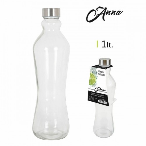 Glass Bottle Anna 1 L Metal cap Metal Glass (12 Units) image 2