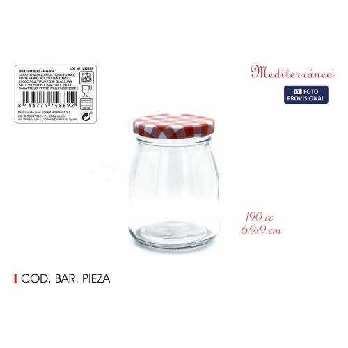 Glass Jar Mediterraneo Multi-use 190 ml Glass (48 Units) image 2