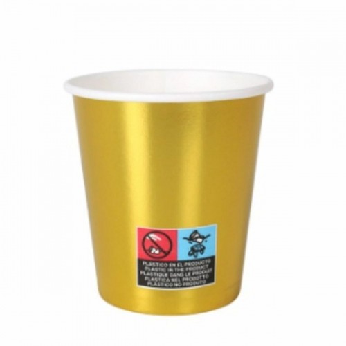 Набор стаканов Algon Картон Одноразовые Позолоченный 36 штук 200 ml (10 Предметы) image 2