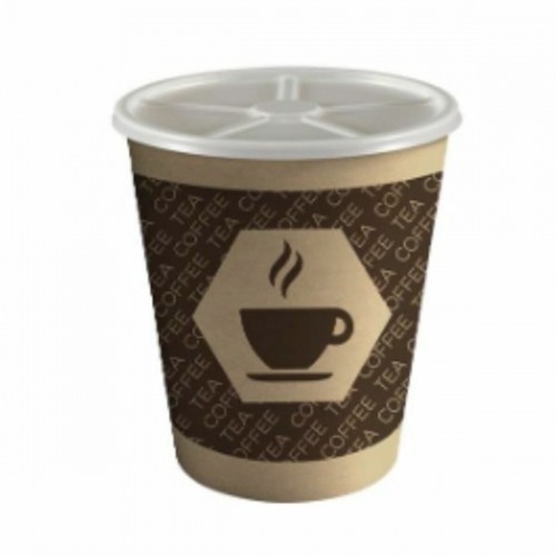 Glass with Lid Algon Cardboard Disposable Coffee 36 Units (12 Pieces) image 2