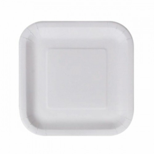 Plate set Algon Disposable White Cardboard Squared 23 cm (36 Units) image 2