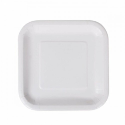 Plate set Algon Disposable White Cardboard Squared 20 cm (36 Units) image 2