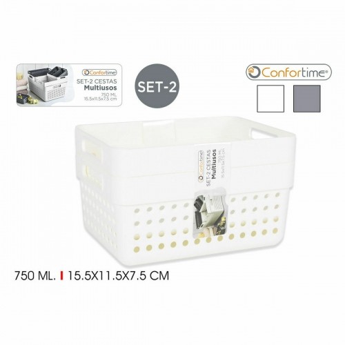 Multi-purpose basket Confortime 144943 15,5 x 11,5 x 7,5 cm (2 Pieces) (36 Units) (15,5 x 11,5 x 7,5 cm) image 2