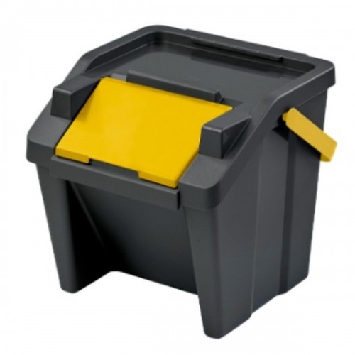 Recycling Waste Bin Tontarelli Moda Stackable 28 L Yellow (6 Units) image 2