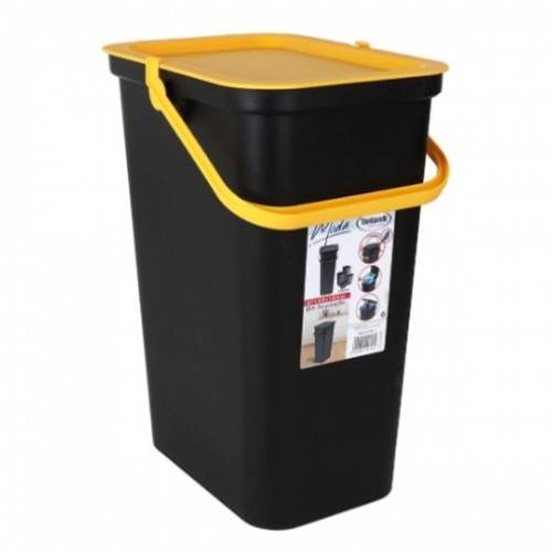 Recycling Waste Bin Tontarelli Moda 24 L Yellow Black (6 Units) image 2