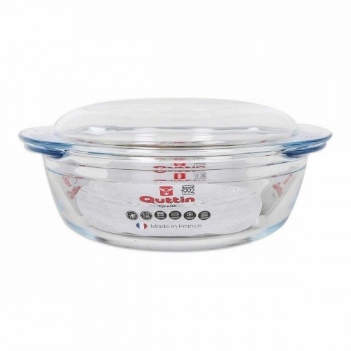Casserole with lid Quttin Glass 2,2 + 0,8 L (3 Units) image 2