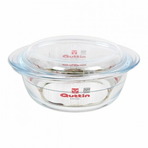 Casserole with lid Quttin Glass 1,1 + 0,3 L (3 Units) image 2