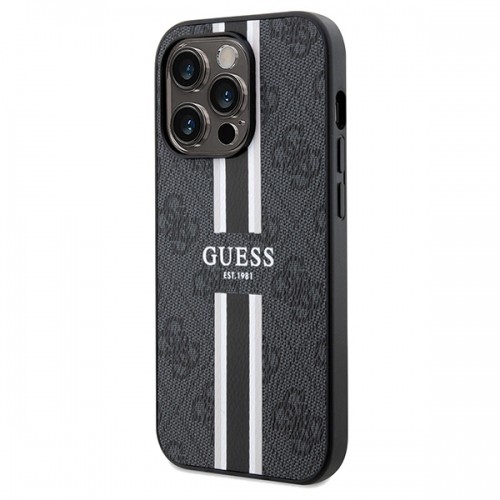Guess GUHMP15XP4RPSK iPhone 15 Pro Max 6.7" czarny|black hardcase 4G Printed Stripes MagSafe image 2