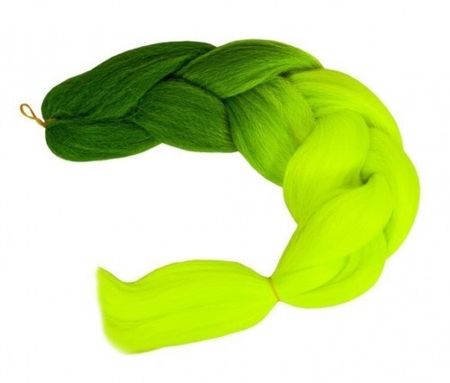 Iso Trade Synthetic hair ombre green / neon braids W10344 (14586-0) image 2