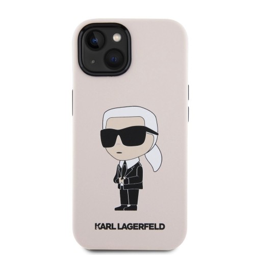 Karl Lagerfeld Liquid Silicone Ikonik NFT Case for iPhone 15 Pink image 2