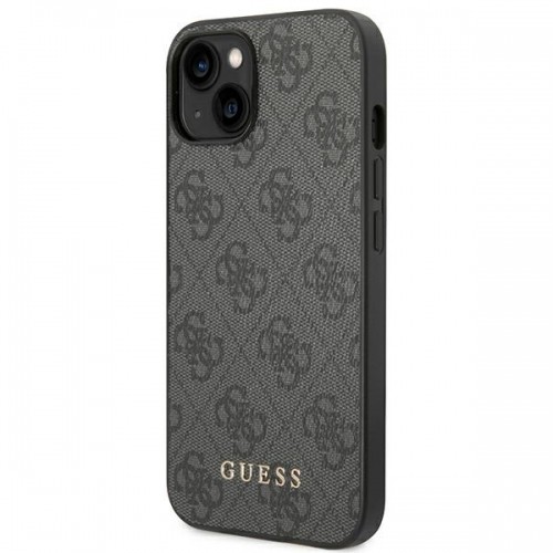 Guess GUHCP14SG4GFGR iPhone 14 6,1" szary|grey hard case 4G Metal Gold Logo image 2