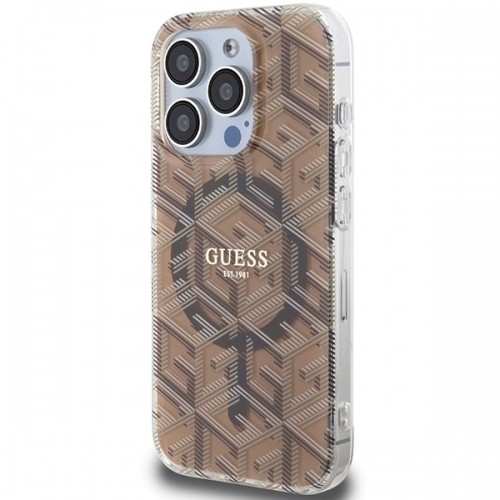 Guess GUHMP15XHGCUSTGW iPhone 15 Pro Max 6.7" brązowy|brown hardcase IML GCube MagSafe image 2