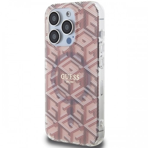 Guess GUHMP15XHGCUSTGP iPhone 15 Pro Max 6.7" różowy|pink hardcase IML GCube MagSafe image 2