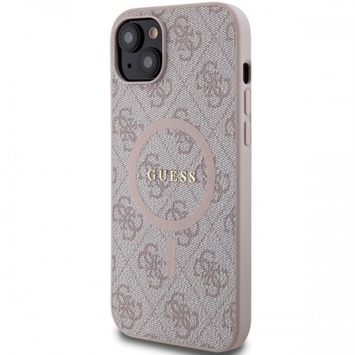 Guess GUHMP15SG4GFRP iPhone 15 | 14 | 13 6.1" różowy|pink hardcase 4G Collection Leather Metal Logo MagSafe image 2