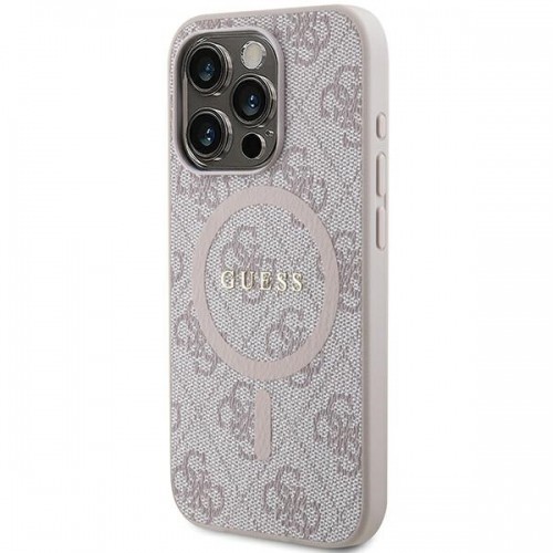 Guess GUHMP13LG4GFRP iPhone 13 Pro | 13 6.1" różowy|pink hardcase 4G Collection Leather Metal Logo MagSafe image 2