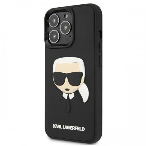 Apple Karl Lagerfeld KLHCP13LKH3DBK iPhone 13 Pro | 13 6,1" czarny|black hardcase 3D Rubber Karl`s Head image 2