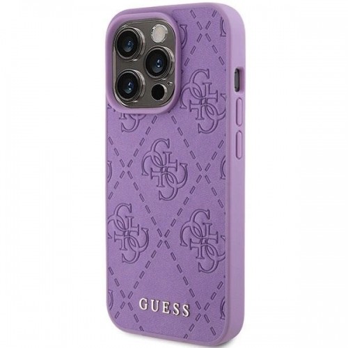 Guess Leather 4G Stamped case for iPhone 15 Pro - purple image 2