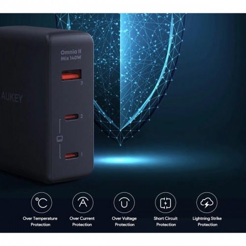 Сетевое зарядное устройство Aukey PA-B7O Чёрный 140 W image 2