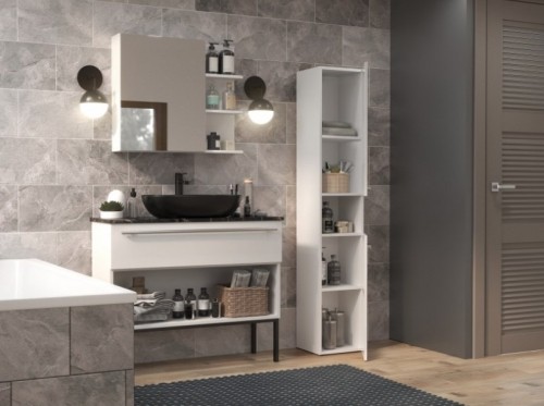 Top E Shop Bathroom cabinet NEL I 31x30x174 cm, white, glossy image 2