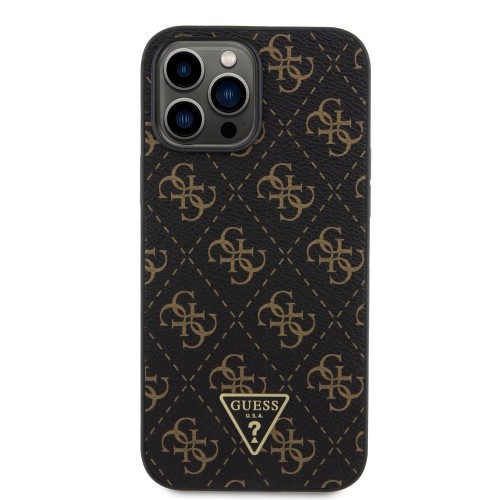 Guess PU Leather 4G Triangle Metal Logo Case for iPhone 13 Pro Max Black image 2