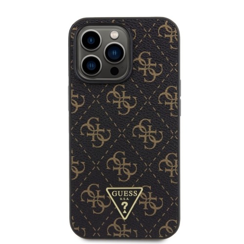 Guess PU Leather 4G Triangle Metal Logo Case for iPhone 13 Pro Black image 2