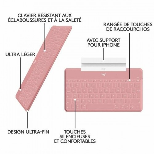 Клавиатура Logitech AZERTY французский Розовый image 2